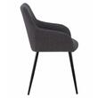 Scaun stil fotoliu bucatarie/living, Artool, Beni, stofa, metal, gri grafit si negru, 57x59x85 cm