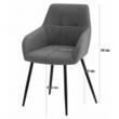 Scaun stil fotoliu bucatarie/living, Artool, Beni, stofa, metal, gri inchis si negru, 57x59x85 cm