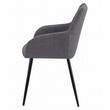 Scaun stil fotoliu bucatarie/living, Artool, Beni, stofa, metal, gri inchis si negru, 57x59x85 cm