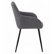Scaun stil fotoliu bucatarie/living, Artool, Beni, stofa, metal, gri inchis si negru, 57x59x85 cm