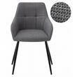 Scaun stil fotoliu bucatarie/living, Artool, Beni, stofa, metal, gri inchis si negru, 57x59x85 cm