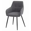 Scaun stil fotoliu bucatarie/living, Artool, Beni, stofa, metal, gri inchis si negru, 57x59x85 cm