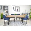 Scaun stil fotoliu bucatarie/living, Artool, Nola, catifea, metal, bleumarin si negru, 58x57x79 cm