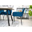 Scaun stil fotoliu bucatarie/living, Artool, Nola, catifea, metal, bleumarin si negru, 58x57x79 cm