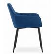 Scaun stil fotoliu bucatarie/living, Artool, Nola, catifea, metal, bleumarin si negru, 58x57x79 cm