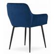 Scaun stil fotoliu bucatarie/living, Artool, Nola, catifea, metal, bleumarin si negru, 58x57x79 cm