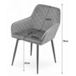 Scaun stil fotoliu bucatarie/living, Artool, Nola, catifea, metal, bleumarin si negru, 58x57x79 cm