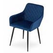 Scaun stil fotoliu bucatarie/living, Artool, Nola, catifea, metal, bleumarin si negru, 58x57x79 cm