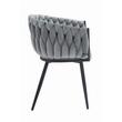 Scaun stil fotoliu bucatarie/living, Artool, Orion, catifea, metal, gri si negru, 61x55x79 cm