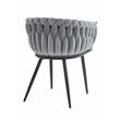 Scaun stil fotoliu bucatarie/living, Artool, Orion, catifea, metal, gri si negru, 61x55x79 cm