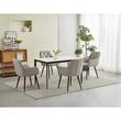 Scaun stil fotoliu bucatarie/living, Artool, York, catifea, metal, bej inchis si negru, 56x62x83.5 cm