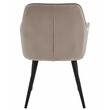 Scaun stil fotoliu bucatarie/living, Artool, York, catifea, metal, bej inchis si negru, 56x62x83.5 cm