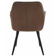 Scaun stil fotoliu bucatarie/living, Artool, York, catifea, metal, maro si negru, 56x62x83.5 cm