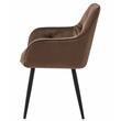 Scaun stil fotoliu bucatarie/living, Artool, York, catifea, metal, maro si negru, 56x62x83.5 cm