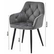 Scaun stil fotoliu bucatarie/living, Artool, York, catifea, metal, maro si negru, 56x62x83.5 cm