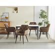 Scaun stil fotoliu bucatarie/living, Artool, York, catifea, metal, maro si negru, 56x62x83.5 cm