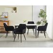 Scaun stil fotoliu bucatarie/living, Artool, York, catifea, metal, negru, 56x62x83.5 cm