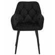 Scaun stil fotoliu bucatarie/living, Artool, York, catifea, metal, negru, 56x62x83.5 cm