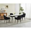Scaun stil fotoliu bucatarie/living, Artool, York, catifea, metal, negru, 56x62x83.5 cm