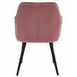 Scaun stil fotoliu bucatarie/living, Artool, York, catifea, metal, roz si negru, 56x62x83.5 cm