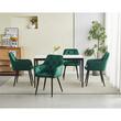 Scaun stil fotoliu bucatarie/living, Artool, York, catifea, metal, verde si negru, 56x62x83.5 cm
