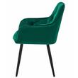Scaun stil fotoliu bucatarie/living, Artool, York, catifea, metal, verde si negru, 56x62x83.5 cm