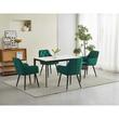 Scaun stil fotoliu bucatarie/living, Artool, York, catifea, metal, verde si negru, 56x62x83.5 cm