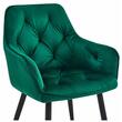 Scaun stil fotoliu bucatarie/living, Artool, York, catifea, metal, verde si negru, 56x62x83.5 cm