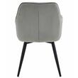 Scaun stil fotoliu bucatarie/living, Artool, York, rotativ, catifea, metal, gri argintiu si negru, 56x61x84 cm