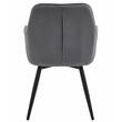 Scaun stil fotoliu bucatarie/living, Artool, York, rotativ, catifea, metal, gri inchis si negru, 56x61x84 cm