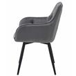 Scaun stil fotoliu bucatarie/living, Artool, York, rotativ, catifea, metal, gri inchis si negru, 56x61x84 cm