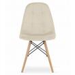 Scaun stil scandinav, Artool, Dumo, catifea, lemn, bej, 45x53x84 cm