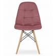 Scaun stil scandinav, Artool, Dumo, catifea, lemn, roz inchis, 45x53x84 cm
