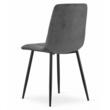 Set 4 scaune stil scandinav, Artool, Kara, catifea, metal, gri si negru, 44.5x50.5x87 cm