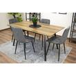 Set 4 scaune stil scandinav, Artool, Kara, catifea, metal, gri si negru, 44.5x50.5x87 cm