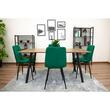Set 4 scaune bucatarie/living, Artool, Kara, catifea, metal, verde si negru, 44.5x50.5x87 cm