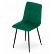 Scaun stil scandinav, Artool, Kara, catifea, metal, verde si negru, 44.5x50.5x87 cm