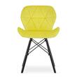 Scaun stil scandinav, Artool, Lago Velvet, catifea, lemn, galben si negru, 47x52x73.5 cm