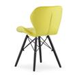 Set 4 scaune stil scandinav, Artool, Lago Velvet, catifea, lemn, galben si negru, 47x52x73.5 cm