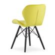 Scaun stil scandinav, Artool, Lago Velvet, catifea, lemn, galben si negru, 47x52x73.5 cm