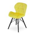 Scaun stil scandinav, Artool, Lago Velvet, catifea, lemn, galben si negru, 47x52x73.5 cm