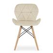 Set 4 scaune stil scandinav, Artool, Lago, catifea, lemn, bej, 47x52x74 cm