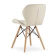 Scaun stil scandinav, Artool, Lago, catifea, lemn, bej, 47x52x74 cm