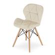 Set 4 scaune stil scandinav, Artool, Lago, catifea, lemn, bej, 47x52x74 cm
