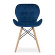 Scaun stil scandinav, Artool, Lago, catifea, lemn, bleumarin, 48x52.5x74 cm