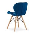 Scaun stil scandinav, Artool, Lago, catifea, lemn, bleumarin, 48x52.5x74 cm