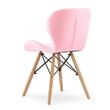 Scaun stil scandinav, Artool, Lago, piele ecologica, lemn, roz, 47x52x73 cm