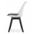 Scaun stil scandinav, Artool, Mark, PP, lemn, alb si negru, perna neagra, 49x43x82 cm
