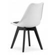 Scaun stil scandinav, Artool, Mark, PP, lemn, alb si negru, perna neagra, 49x43x82 cm