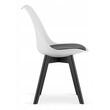 Scaun stil scandinav, Artool, Mark, PP, lemn, alb si negru, perna neagra, 49x43x82 cm